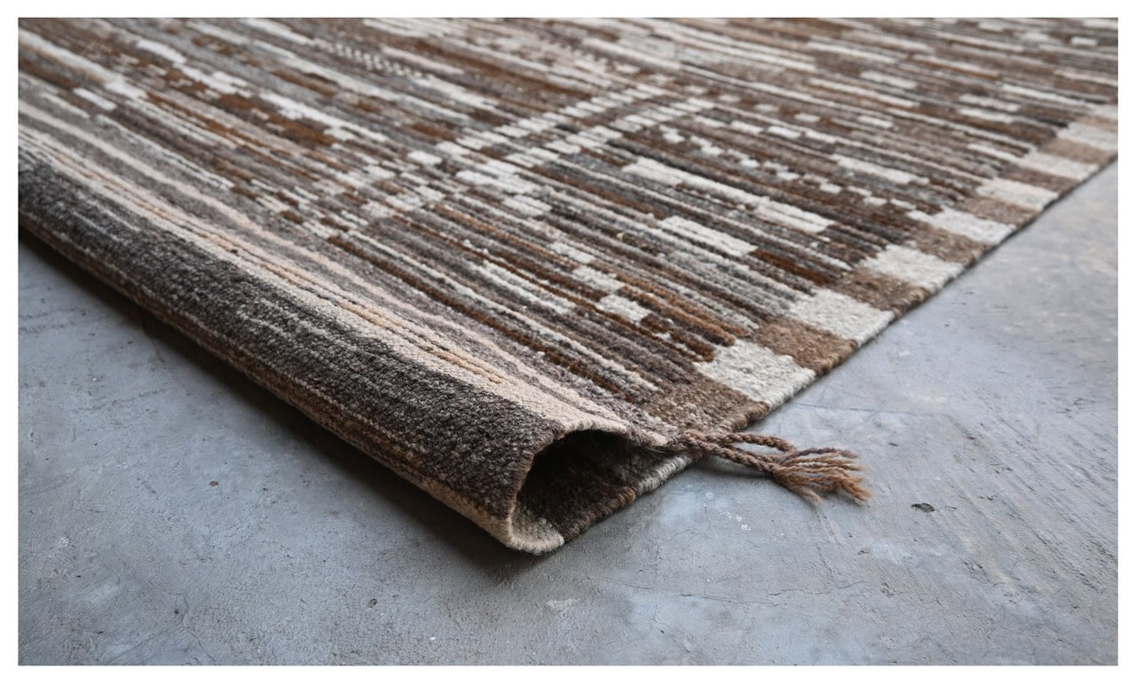 Modern design grey Berber style carpet, handmade 422x320cm