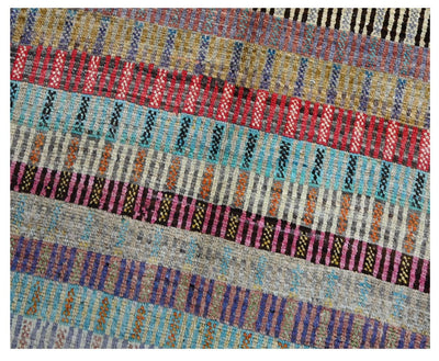 Taimany - Tappeto Tribale in Lana Multicolore - Fatto a Mano 151x98cm