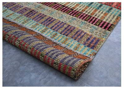 Taimany - Tappeto Tribale in Lana Multicolore - Fatto a Mano 151x98cm