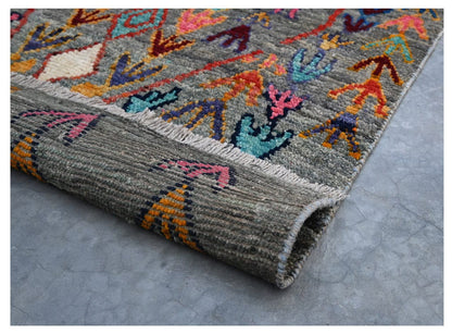 Taimany - Multicolor Tribal Wool Rug - Hand-Knotted 143x92cm