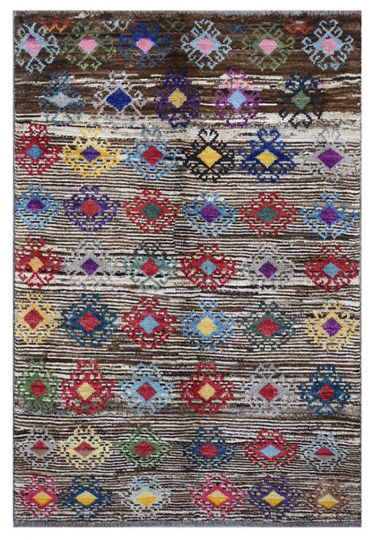 Taimany - Multicolor Tribal Wool Rug - Hand-Knotted 172x112cm