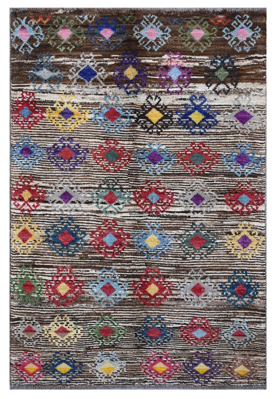 Taimany - Multicolor Tribal Wool Rug - Hand-Knotted 172x112cm