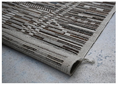 Tappeto design moderno grigio stile berbero, fatto a mano 458x378cm - CarpetLiving