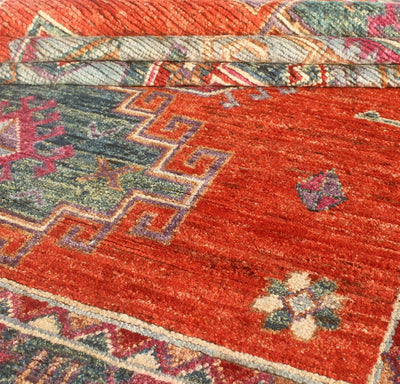 Tappeto Kazak Classico, Arancione, fatto a mano, 271x180cm - CarpetLiving