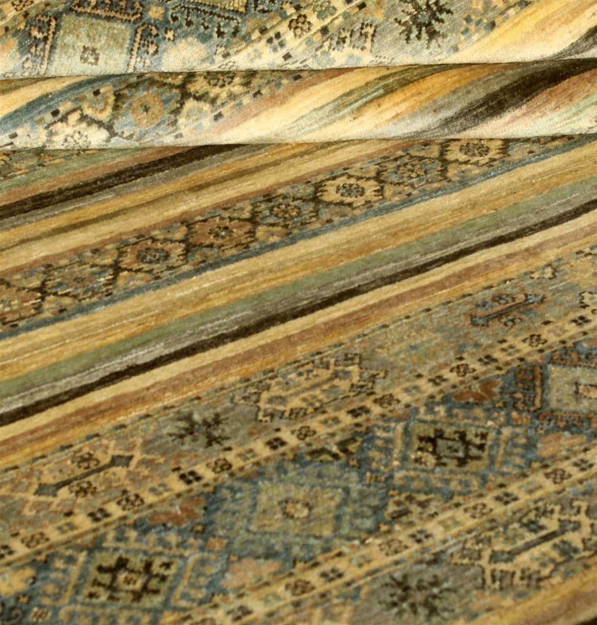 Afghan wool carpet yellow, handmade 195x148cm
