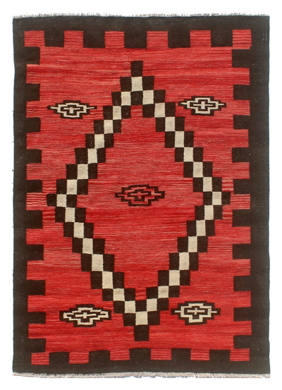 Tappeto Kilim moderno in lana multicolore 196x153cm - CarpetLiving