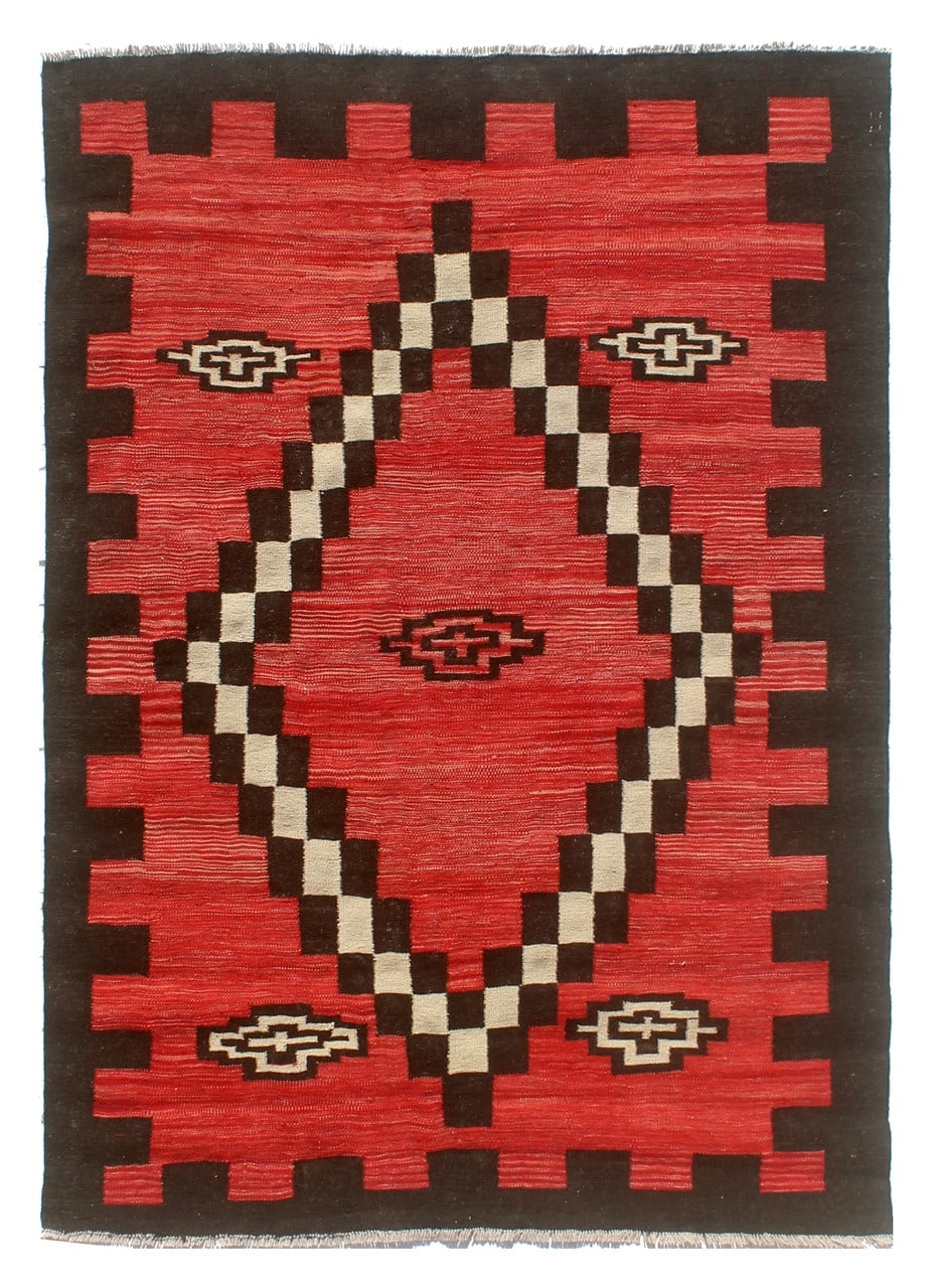 Modern wool Kilim carpet multi 196x153cm