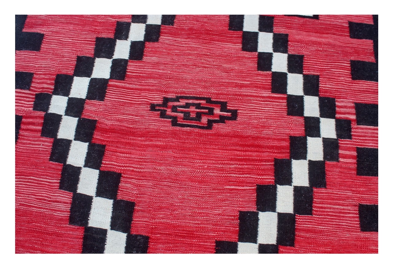 Modern wool Kilim carpet multi 196x153cm