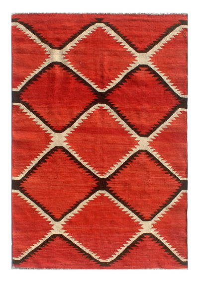 Tappeto Kilim moderno in lana multicolore 196x144cm - CarpetLiving