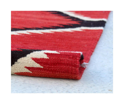 Tappeto Kilim moderno in lana multicolore 196x144cm - CarpetLiving