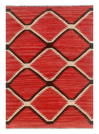 Tappeto Kilim moderno in lana multicolore 197x150cm - CarpetLiving