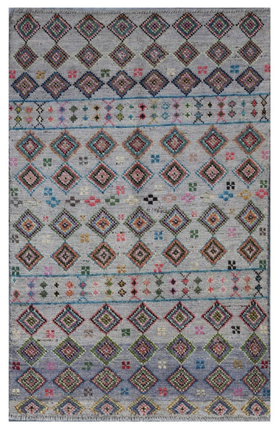 Taimany - Tappeto Tribale in Lana Multicolore - Fatto a Mano 137x86cm