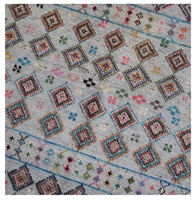 Taimany - Tappeto Tribale in Lana Multicolore - Fatto a Mano 137x86cm
