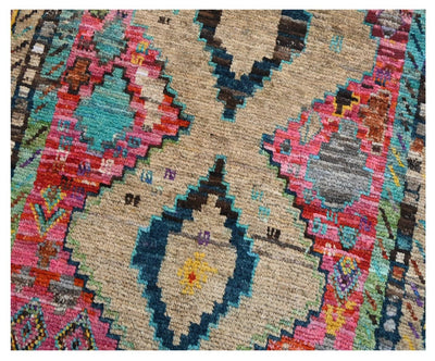 Taimany - Tappeto Tribale in Lana Multicolore - Fatto a Mano 136x93cm