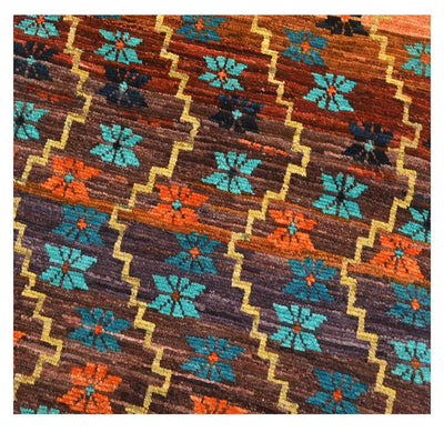 Taimany - Tappeto Tribale in Lana Multicolore - Fatto a Mano 195x87cm - CarpetLiving