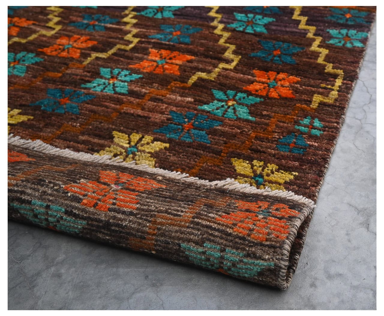Taimany - Multicolor Tribal Wool Rug - Hand-Knotted 195x87cm