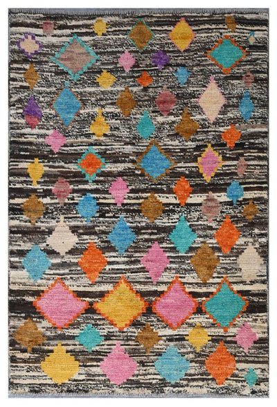 Taimany - Multicolor Tribal Wool Rug - Hand-Knotted 139x92cm