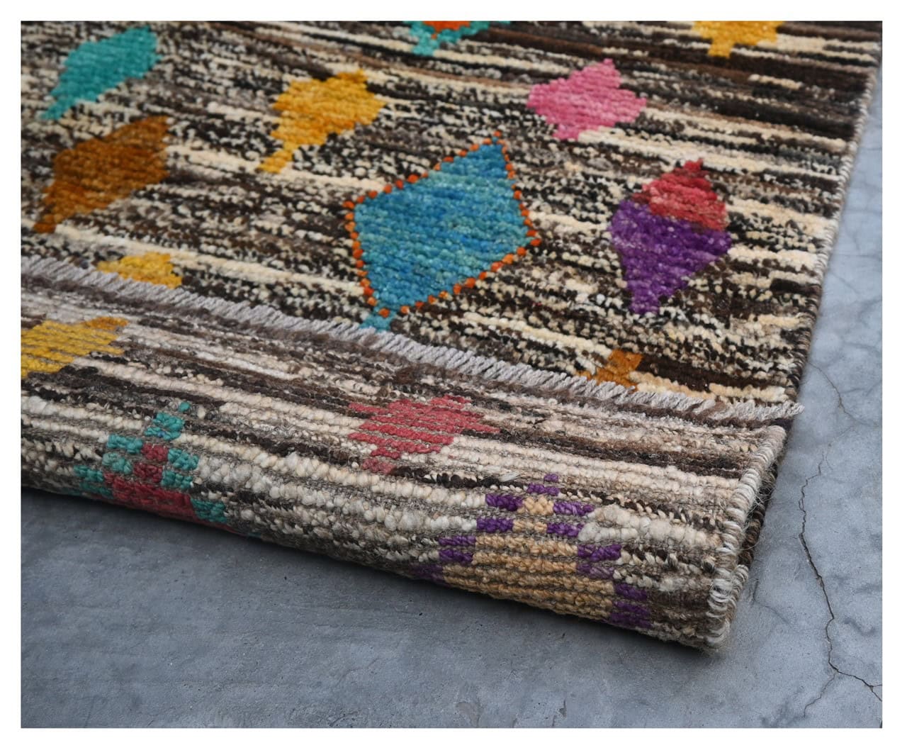 Taimany - Multicolor Tribal Wool Rug - Hand-Knotted 139x92cm