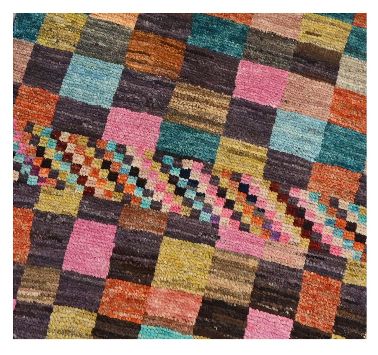 Taimany - Multicolor Tribal Wool Rug - Hand-Knotted 191x78cm