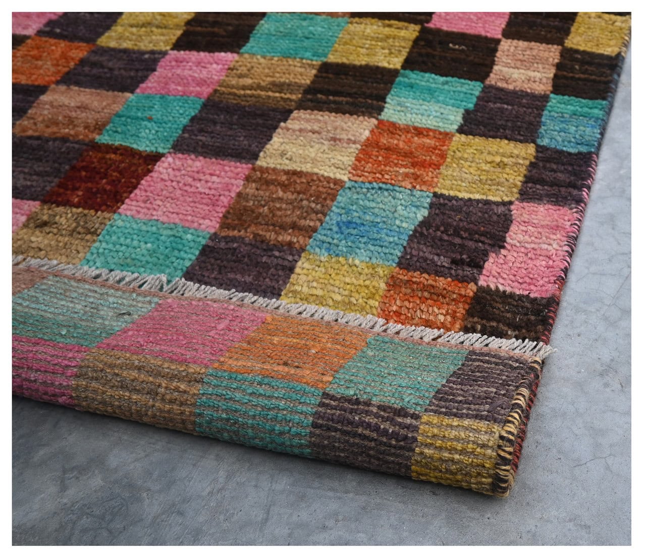 Taimany - Multicolor Tribal Wool Rug - Hand-Knotted 191x78cm