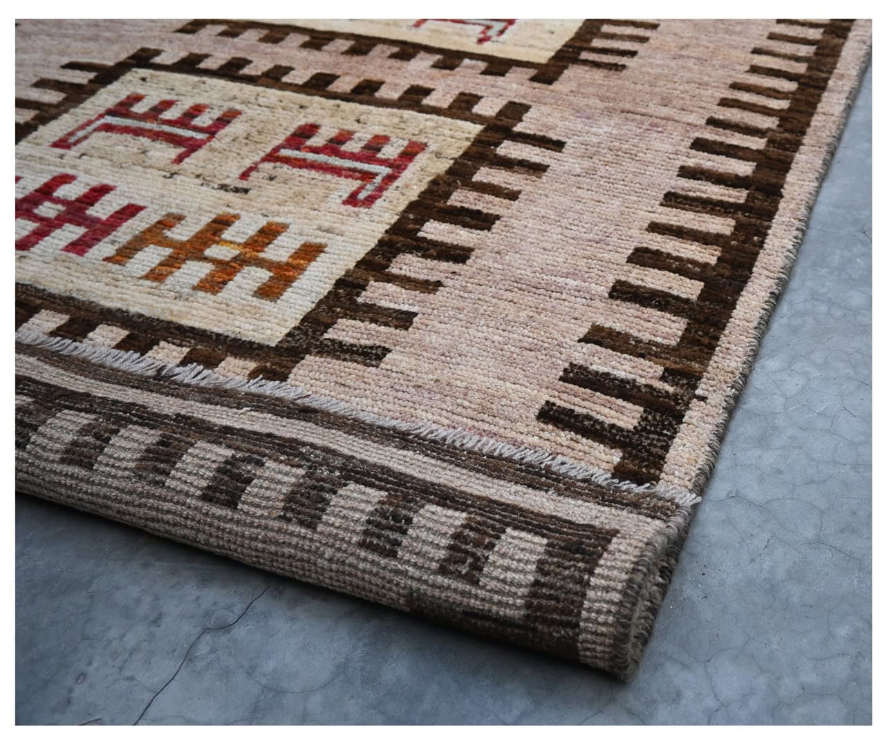 Handmade Tribal Grey Wool Rug 179_118 cm
