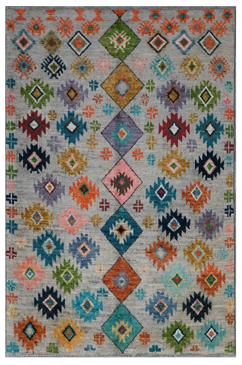 Taimany - Multicolor Tribal Wool Rug - Hand-Knotted 176x114cm