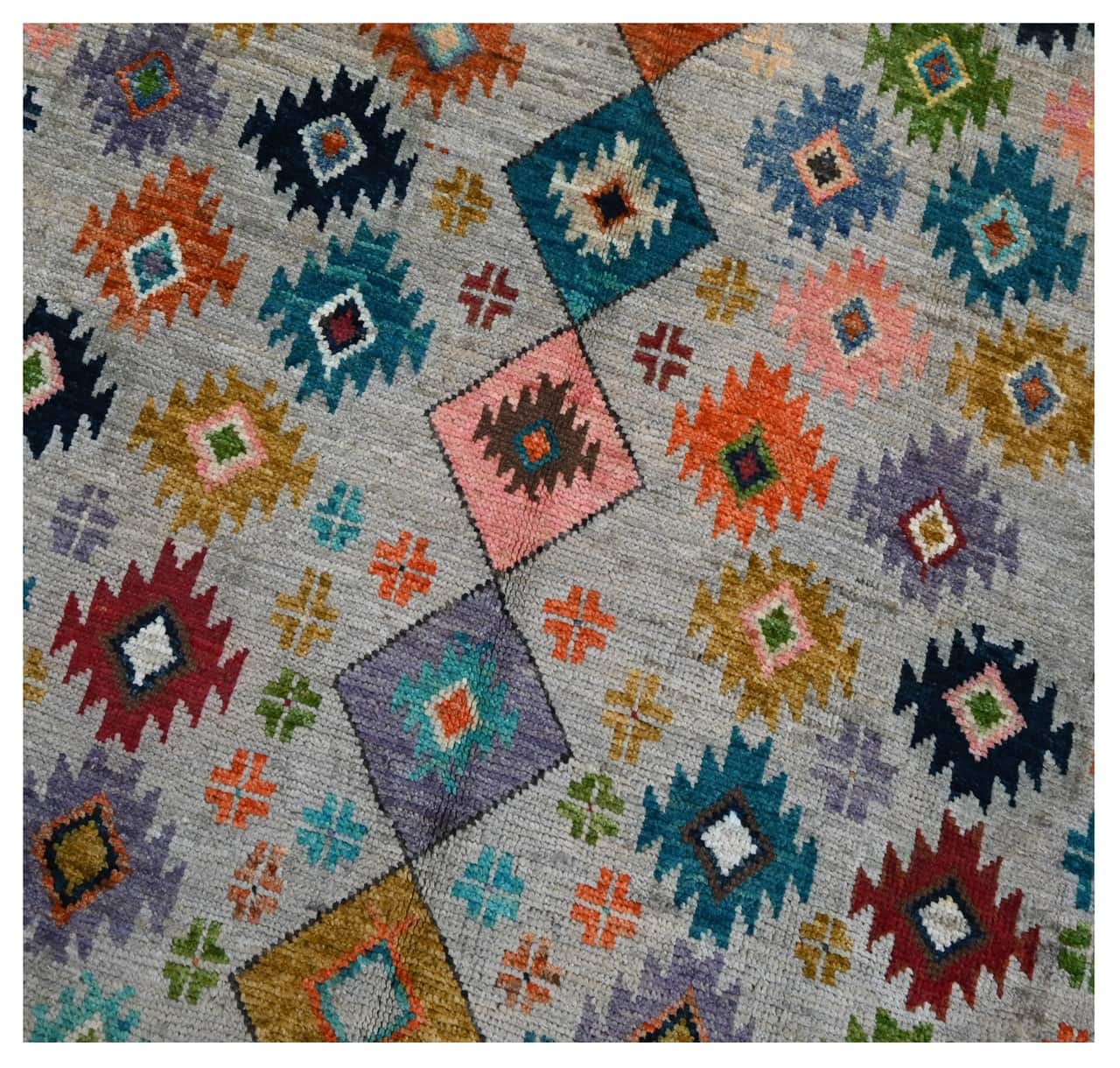 Taimany - Multicolor Tribal Wool Rug - Hand-Knotted 176x114cm