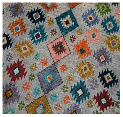 Taimany - Multicolor Tribal Wool Rug - Hand-Knotted 176x114cm