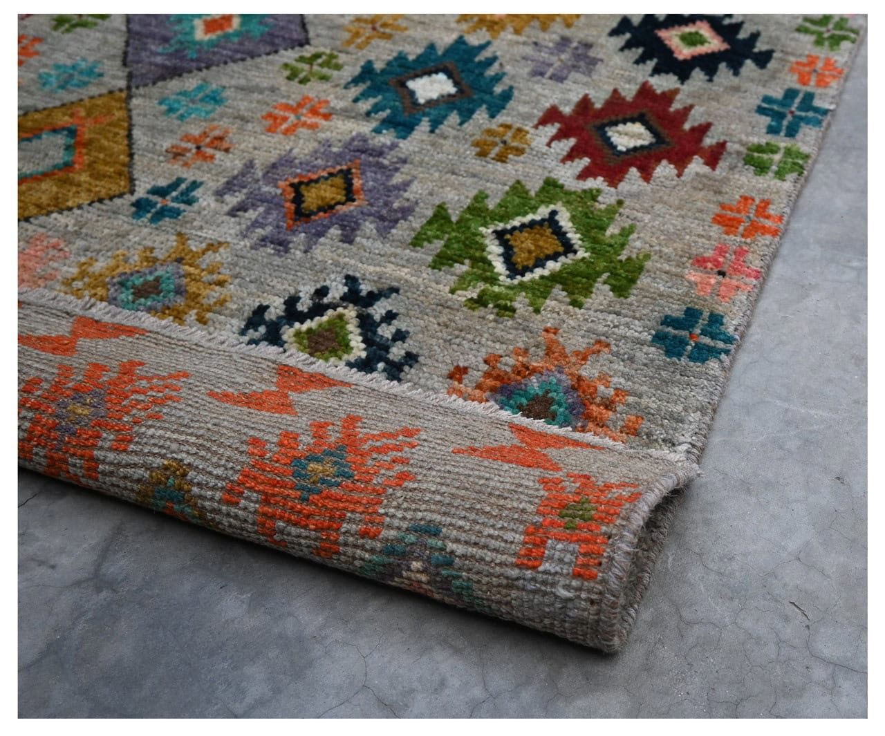 Taimany - Multicolor Tribal Wool Rug - Hand-Knotted 176x114cm