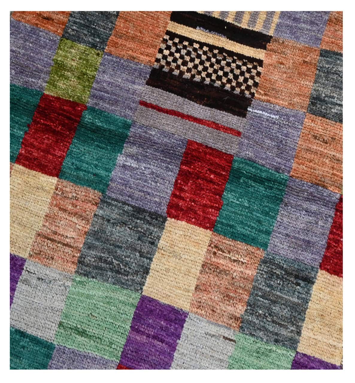 Taimany - Multicolor Tribal Wool Rug - Hand-Knotted 185x79cm