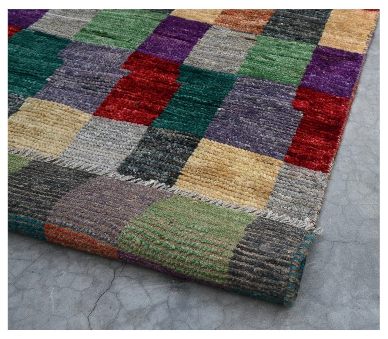 Taimany - Multicolor Tribal Wool Rug - Hand-Knotted 185x79cm