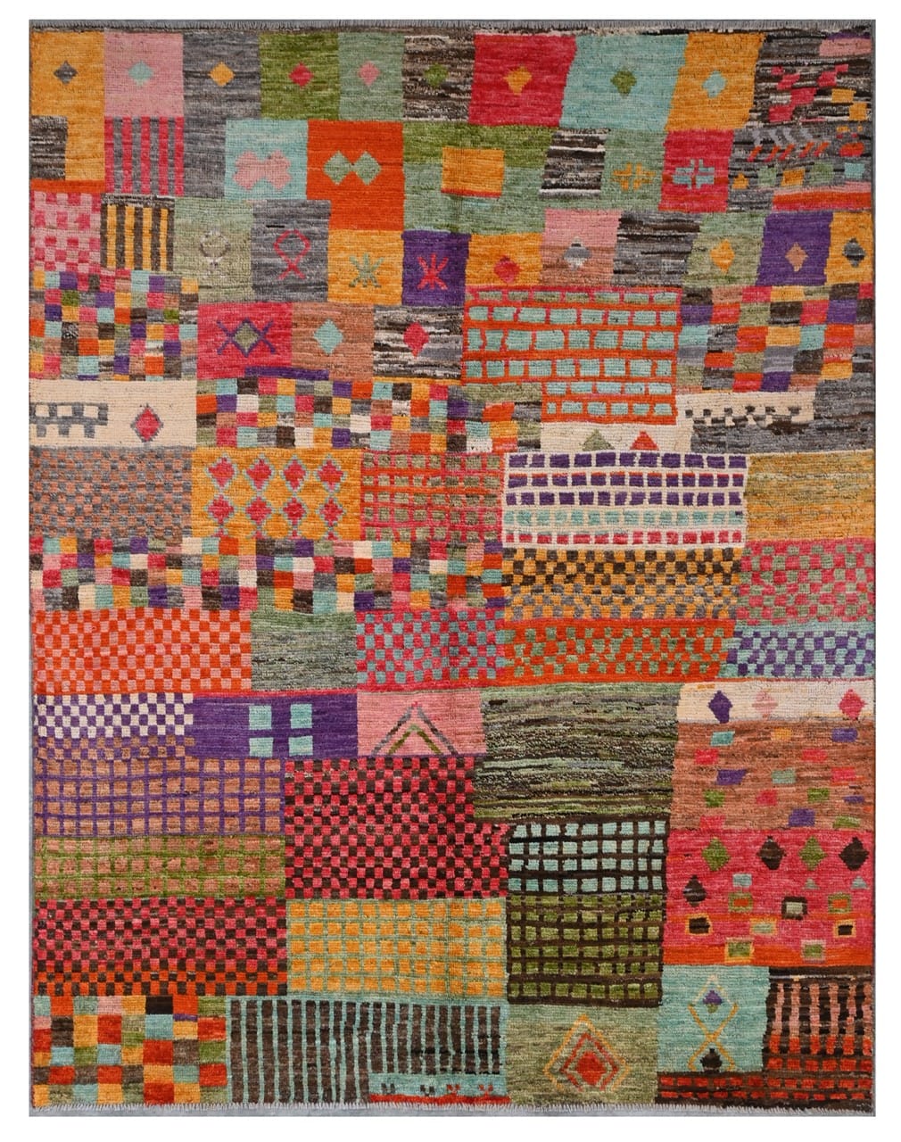 Taimany - Multicolor Tribal Wool Rug - Hand-Knotted 237x178cm