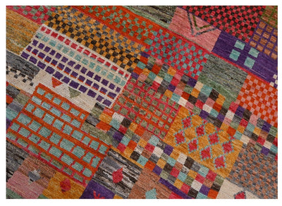 Taimany - Tappeto Tribale in Lana Multicolore - Fatto a Mano 237x178cm - CarpetLiving
