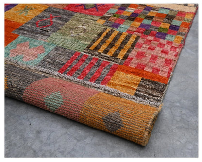 Taimany - Multicolor Tribal Wool Rug - Hand-Knotted 237x178cm