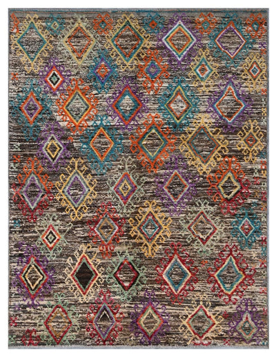 Taimany - Tappeto Tribale in Lana Multicolore - Fatto a Mano 203x155cm - CarpetLiving