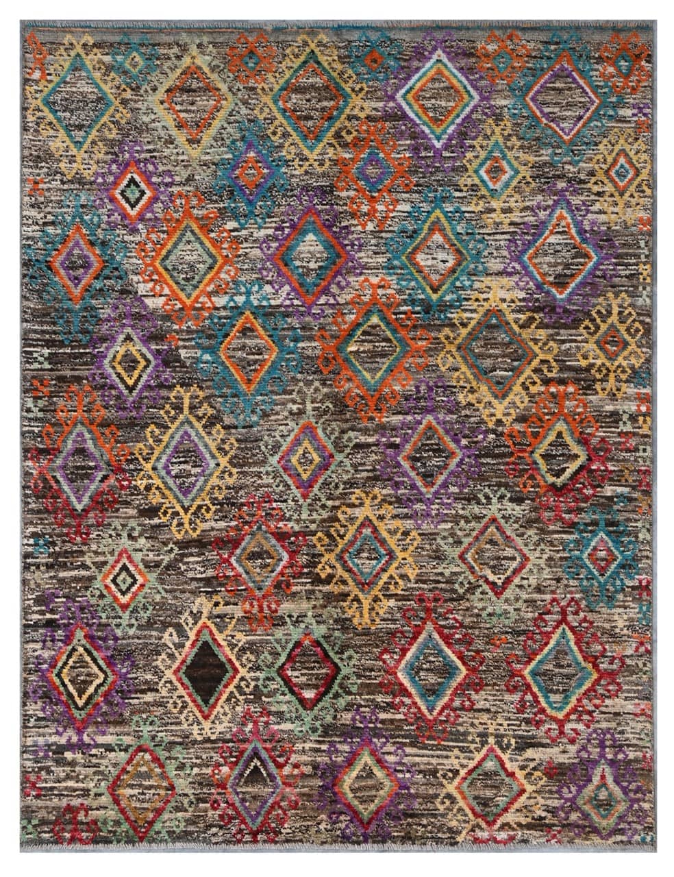 Taimany - Multicolor Tribal Wool Rug - Hand-Knotted 203x155cm
