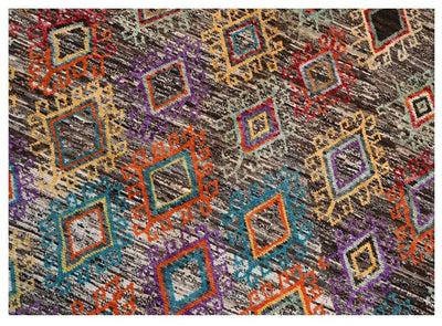 Taimany - Tappeto Tribale in Lana Multicolore - Fatto a Mano 203x155cm - CarpetLiving