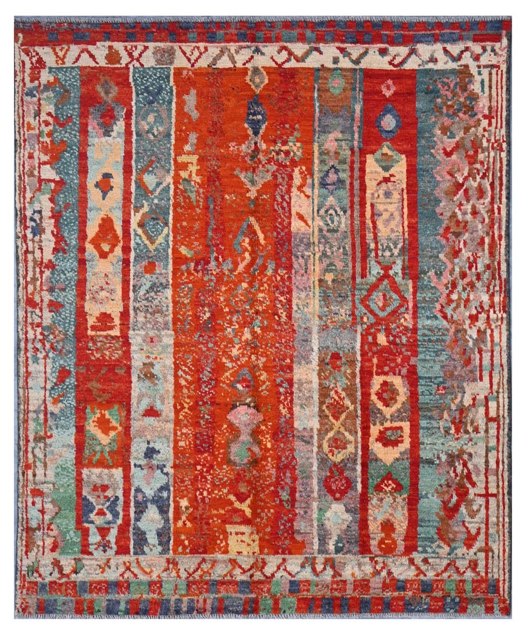 Taimany - Multicolor Tribal Wool Rug - Hand-Knotted 192x156cm
