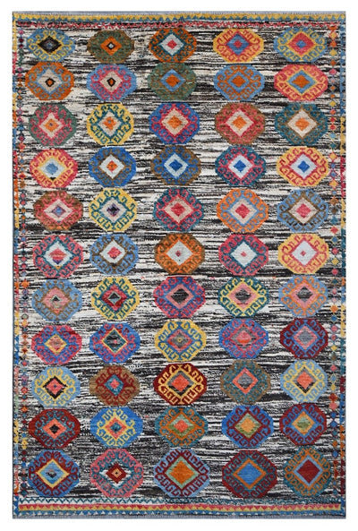 Taimany - Tappeto Tribale in Lana Multicolore - Fatto a Mano 260x167cm - CarpetLiving