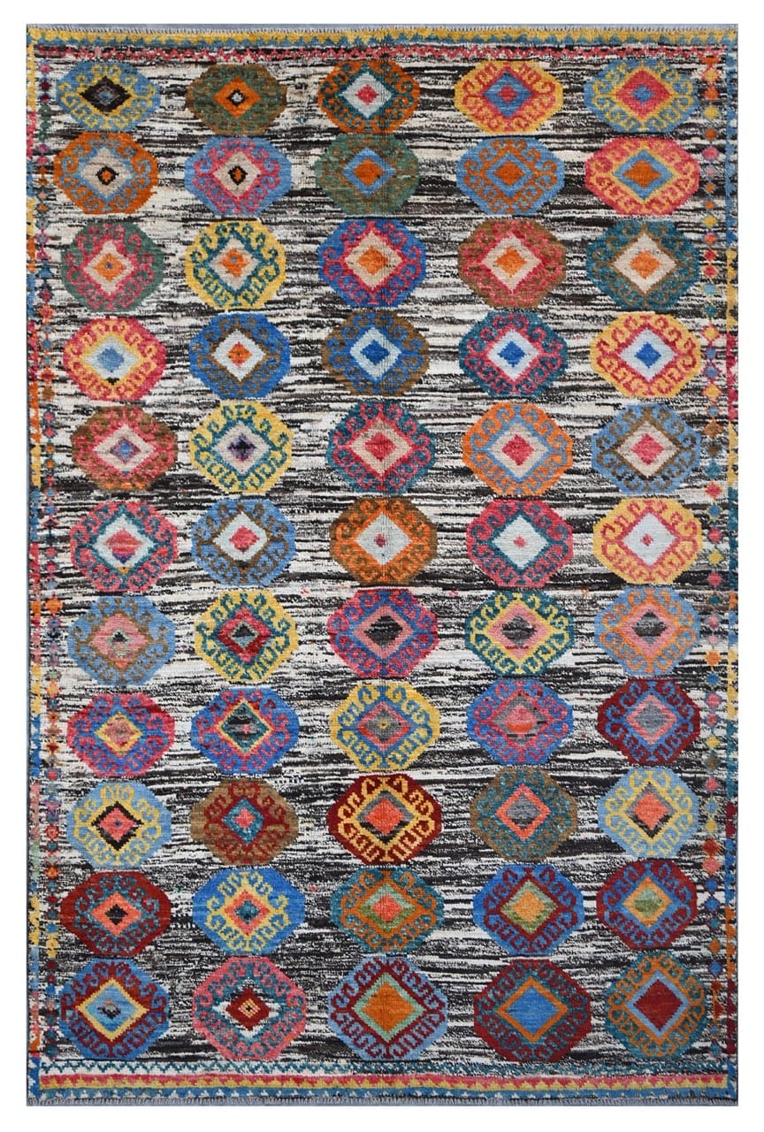 Taimany - Multicolor Tribal Wool Rug - Hand-Knotted 260x167cm