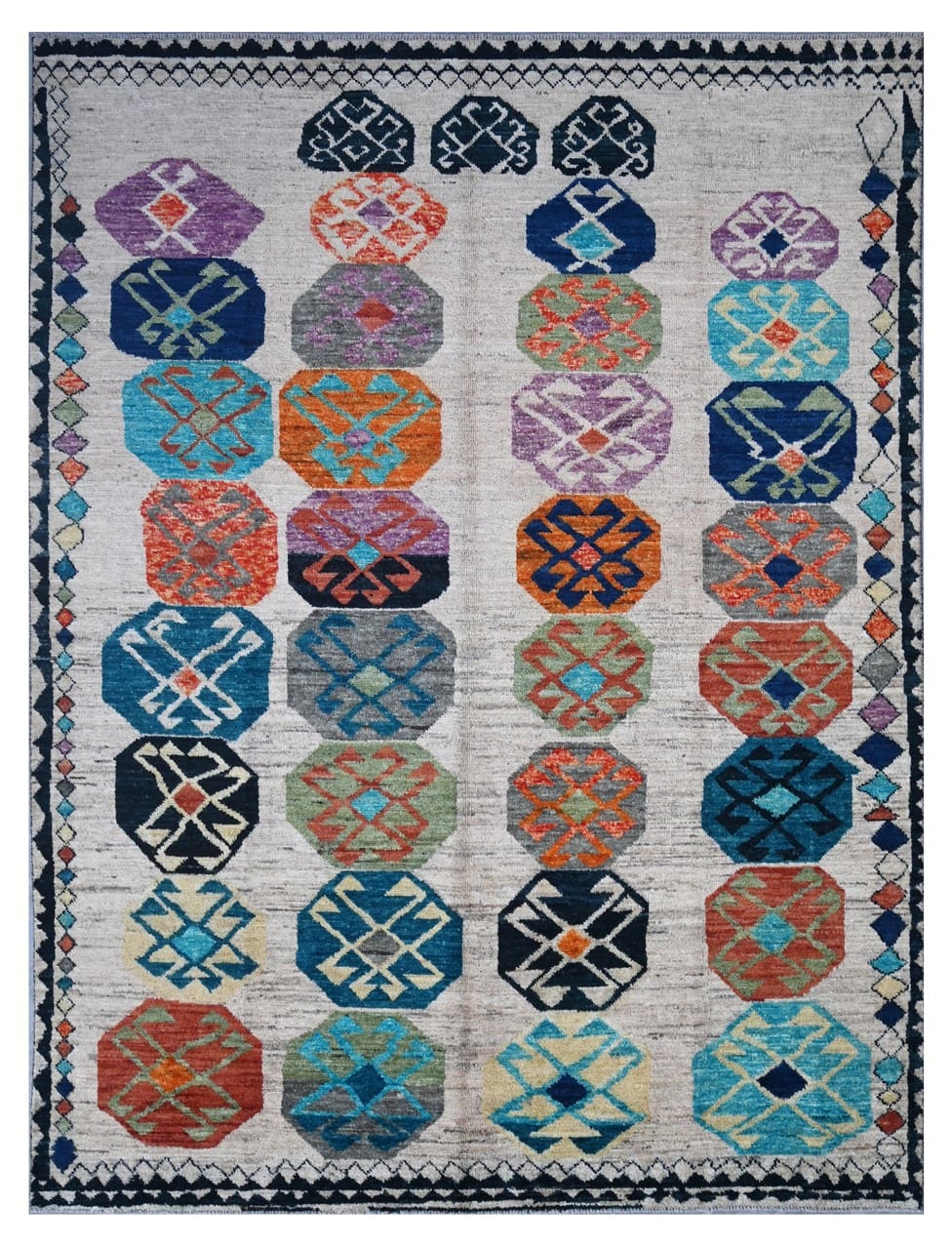Taimany - Multicolor Tribal Wool Rug - Hand-Knotted 289x219cm