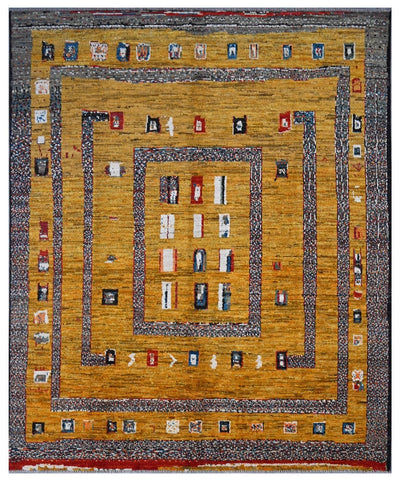 Taimany - Tappeto Tribale in Lana Multicolore - Fatto a Mano 247x204cm - CarpetLiving