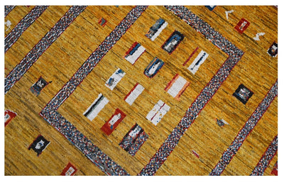 Taimany - Tappeto Tribale in Lana Multicolore - Fatto a Mano 247x204cm - CarpetLiving
