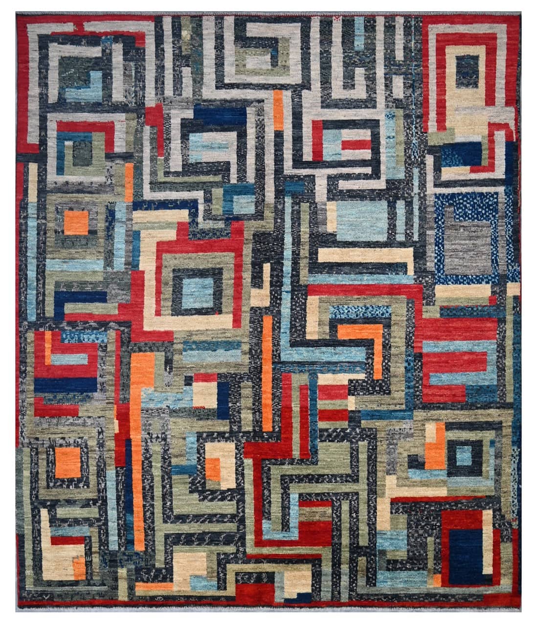 Taimany - Multicolor Tribal Wool Rug - Hand-Knotted 293x249cm