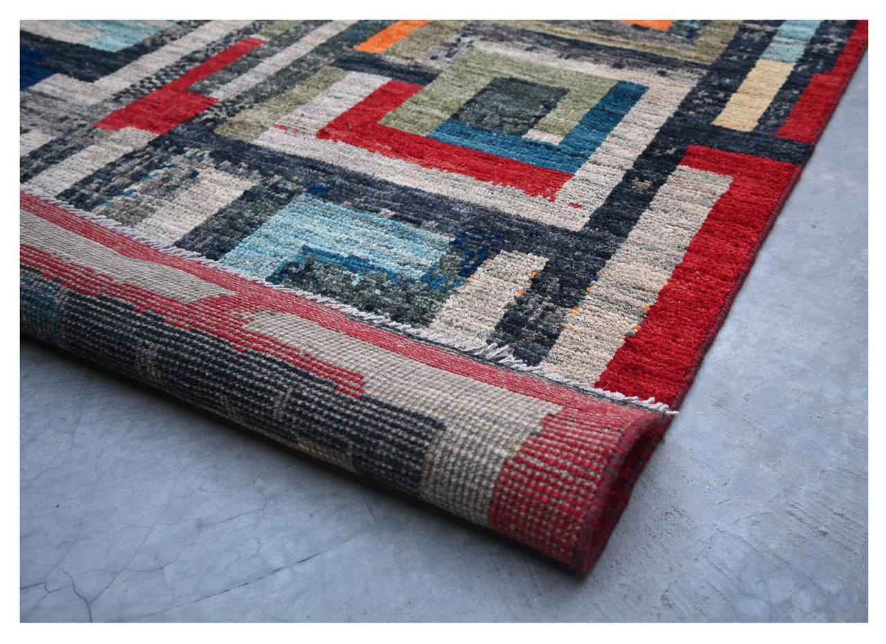Taimany - Multicolor Tribal Wool Rug - Hand-Knotted 293x249cm