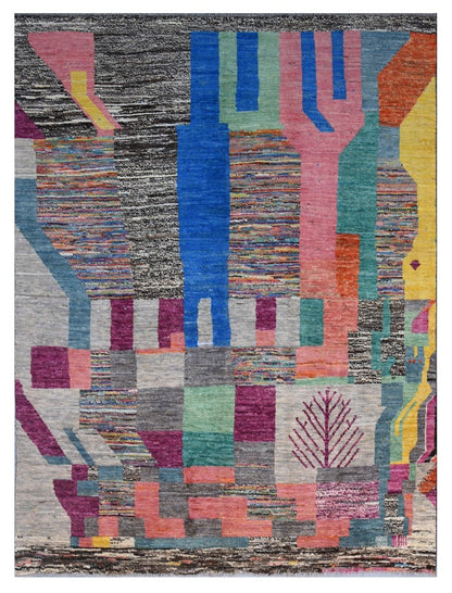 Taimany - Multicolor Tribal Wool Rug - Hand-Knotted 254x190cm