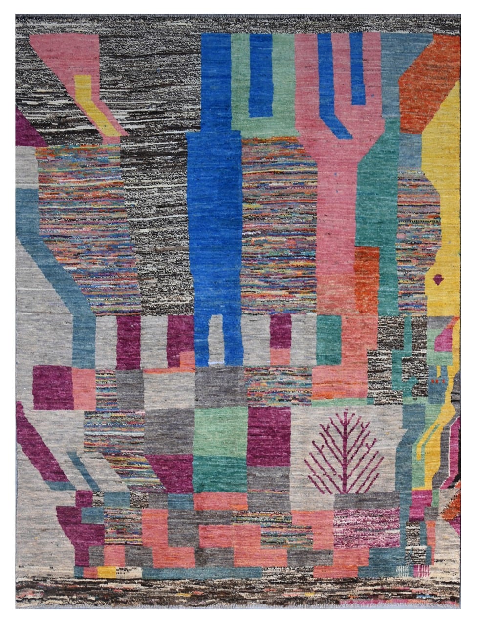 Taimany - Multicolor Tribal Wool Rug - Hand-Knotted 254x190cm
