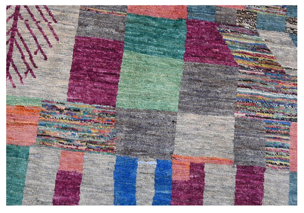 Taimany - Multicolor Tribal Wool Rug - Hand-Knotted 254x190cm