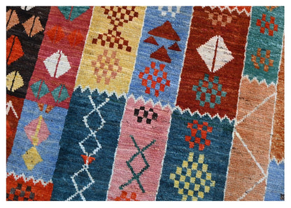 Taimany - Multicolor Tribal Wool Rug - Hand-Knotted 258x170cm