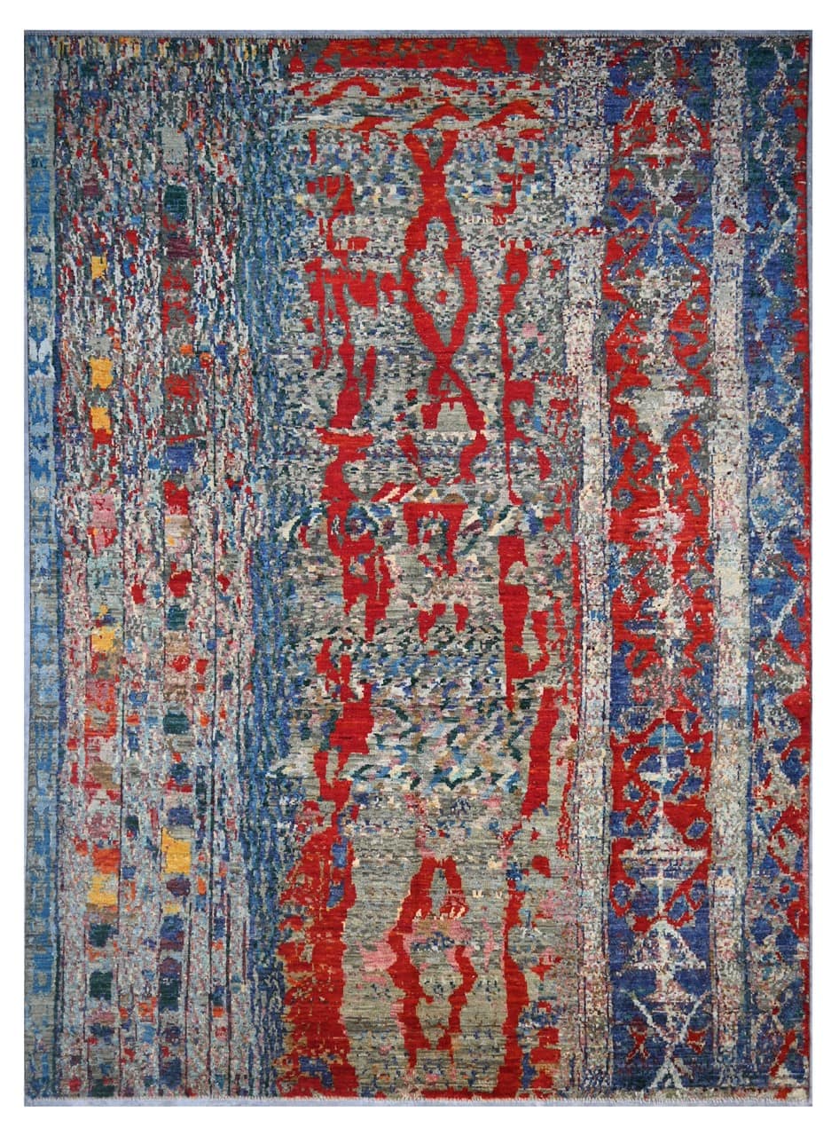 Taimany - Multicolor Tribal Wool Rug - Hand-Knotted 308x245cm